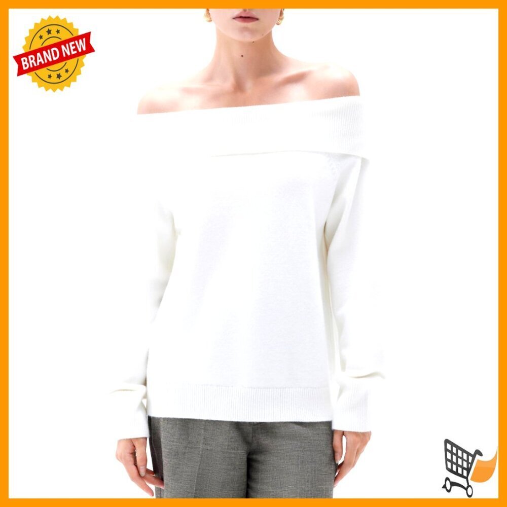 Cashmere Off Shoulder Sweater Oversized Knit Pullover Y2K Chic Cozy Winter